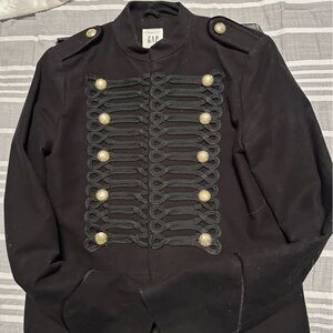 GAP Black Military-Style Jacket with Gold Buttons